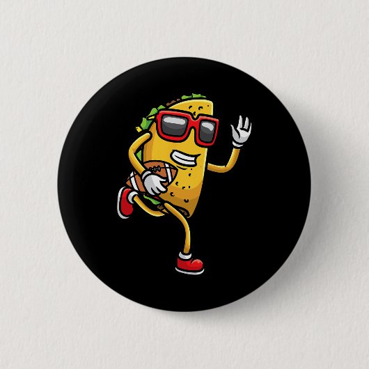 Taco speelt voetbal Mexicaanse Cinco de Mayo Kinde Ronde Button 5,7 Cm (Voorkant)