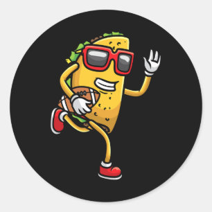 Taco speelt voetbal Mexicaanse Cinco de Mayo Kinde Ronde Sticker
