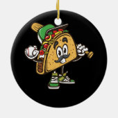 Taco Spelen Honkbal Softbal Taco's Mexicaanse Fest Keramisch Ornament (Achterkant)