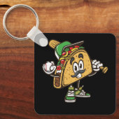 Taco Spelen Honkbal Softbal Taco's Mexicaanse Fest Sleutelhanger (Voorkant)
