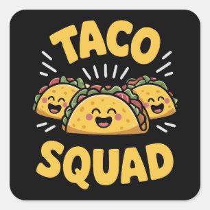 Taco Squad - Leuke Fiesta Crew Vierkante Sticker