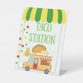 Taco Station Tabletop Food Signage Reclamebord Met Voetstuk (Voorkant)