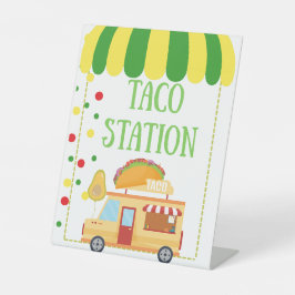 Taco Station Tabletop Food Signage Reclamebord Met Voetstuk