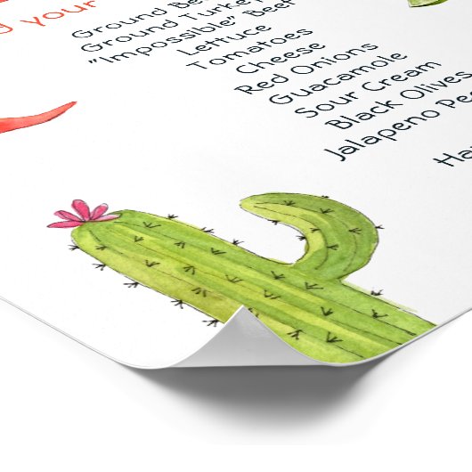 Taco station Taco Bruiloft Poster (Hoek)