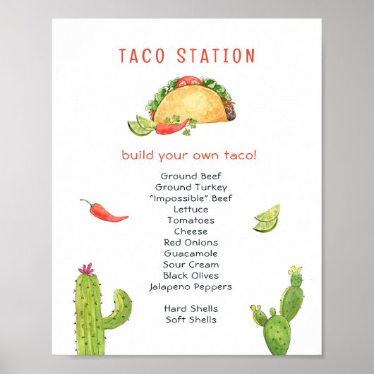 Taco station Taco Bruiloftsfeest  Poster (Voorkant)
