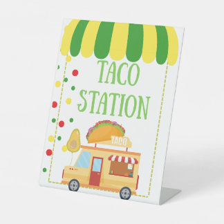 Taco Station Tafelblad Voedsel Signalisatie Reclamebord Met Voetstuk