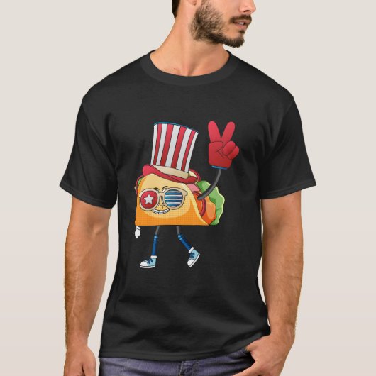 Taco Sunglasses American Flag Usa 4Th Of July Fami T-shirt (Voorkant)