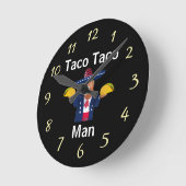 Taco Taco Man Clock Ronde Klok (Hoek)