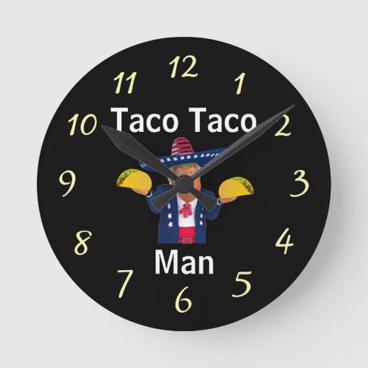 Taco Taco Man Clock Ronde Klok (Voorkant)