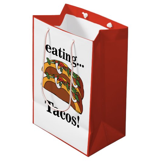 Taco Tacos Funny Birthday Medium Cadeauzakje (Voorkant Gekanteld)