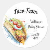 Taco team gepersonaliseerd ronde sticker (Voorkant)