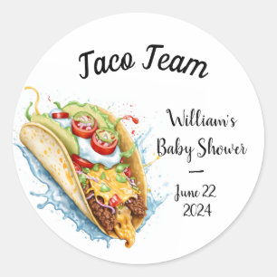 Taco team gepersonaliseerd ronde sticker