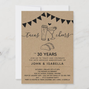 Taco Tequila Cheers & Beers Wedding Jubileum Kaart