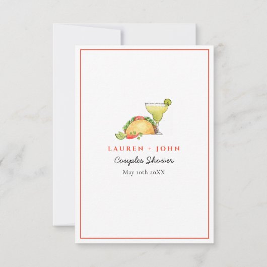 Taco & Tequila Feest Koppel Bruiloft Trivia spelle Kaart (Achterkant)