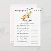 Taco & Tequila Feest Koppel Bruiloft Trivia spelle Kaart (Voorkant / Achterkant)