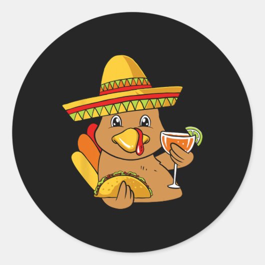 Taco Thanksgiving dag Mexicaans eten Ronde Sticker (Voorkant)