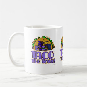 Taco the Town Funny Cartoon Humor Time Koffiemok