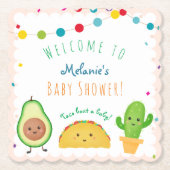 Taco-thema | Fiesta thema | Kleurrijk baby shower Kartonnen Onderzetters (Voorkant)