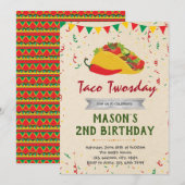 Taco thema verjaardagsfeestje uitnodiging (Voorkant / Achterkant)