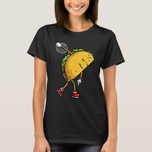 Taco Throwing Discus Thrower Mexican Food Cinco de T-shirt (Voorkant)