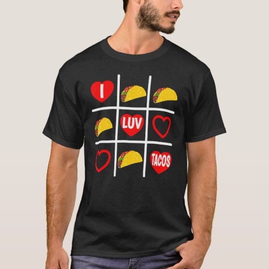Taco Tic Tac Toe i Luv Tacos 1 T-shirt (Voorkant)