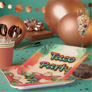 Taco Tijd Papieren Bordje
