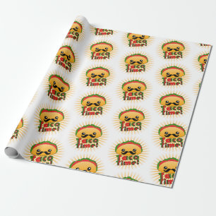 Taco-tijdpatroon bevestigen cadeaupapier