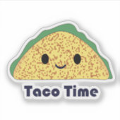 Taco Time Cute Kawaii Taco Sticker (Voorkant)