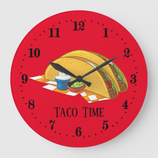 taco time decor kitchen grote klok (Voorkant)