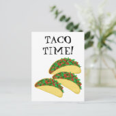 TACO TIME Delicious Tacos Illustratie Briefkaart (Staand voorkant)