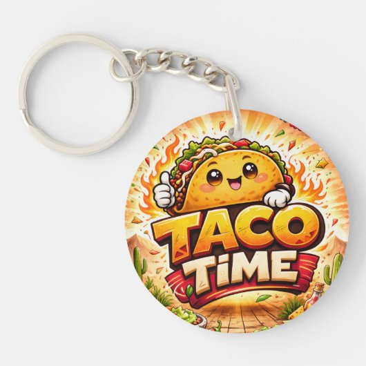 Taco Time - Fiesta Fiasco - Foodie Fiends Sleutelhanger (Voorkant)