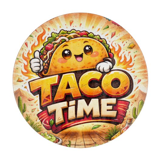 Taco Time - Fiesta Fiasco - Foodie Fiends Snijplank (Voorkant)