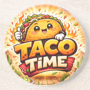 Taco Time - Fiesta Fiasco - Foodie Fiends Zandsteen Onderzetter
