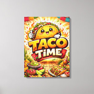Taco Time - Fiesta Fiasco - Foodie Vrienden Canvas Afdruk