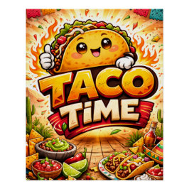 Taco Time - Fiesta Fiasco - Foodie Vrienden Perfect Poster