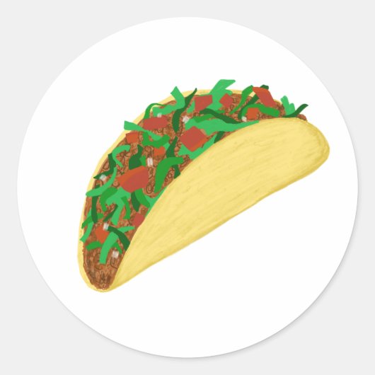 Taco Time - laten we taco's eten Ronde Sticker (Voorkant)