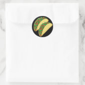 Taco Time - laten we taco's zwart eten Ronde Sticker (Tas)