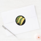 Taco Time - laten we taco's zwart eten Ronde Sticker (Envelop)