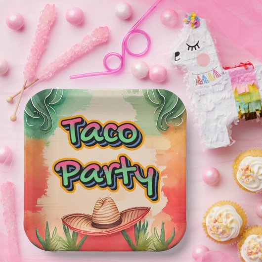 Taco Time Papieren Bordje (Feest)