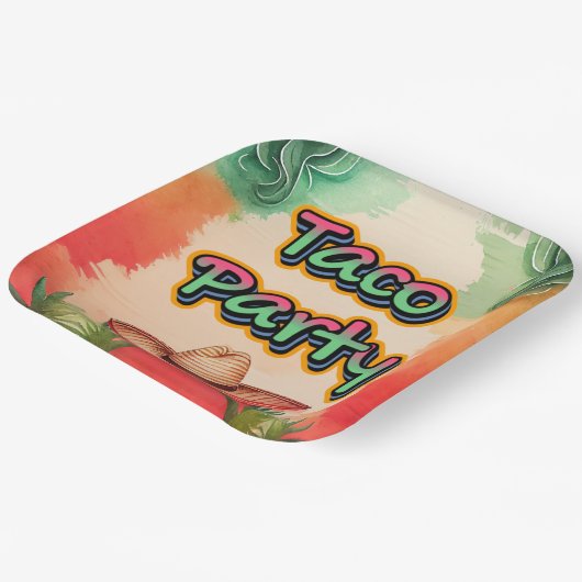 Taco Time Papieren Bordje (Gebogen)