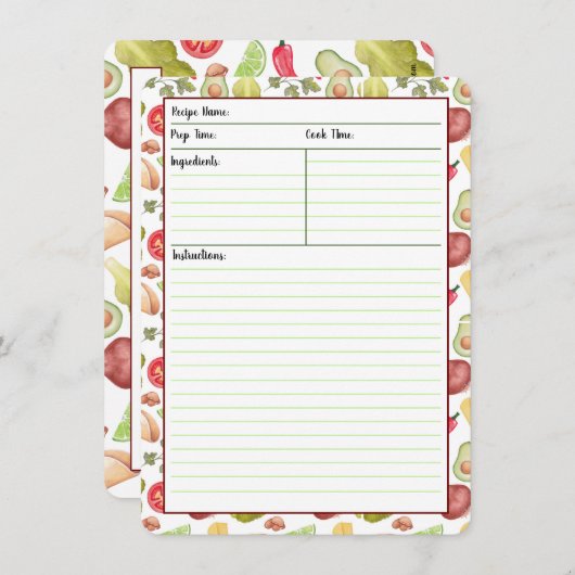 Taco Time Recipe Cards Kaart (Voorkant / Achterkant)