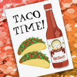 TACO TIME Spicy Hot Sauce Cat Maracas Briefkaart<br><div class="desc">Het is TACO-TIJD. Kijk eens naar deze leuke en spiktige hete saus met een kat die zijn maraca's betriest. Aanpassen met je eigen tekst! Kijk eens naar mijn winkel voor meer!</div>