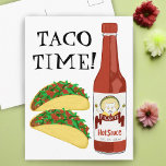 TACO TIME Spicy Hot Sauce Cat Maracas Briefkaart<br><div class="desc">Het is TACO-TIJD. Kijk eens naar deze leuke en spiktige hete saus met een kat die zijn maraca's betriest. Aanpassen met je eigen tekst! Kijk eens naar mijn winkel voor meer!</div>