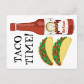 TACO TIME Spicy Hot Sauce Cat Maracas Briefkaart (Voorkant)