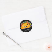 Taco Time. Yummy Kawaii Taco Ronde Sticker (Envelop)