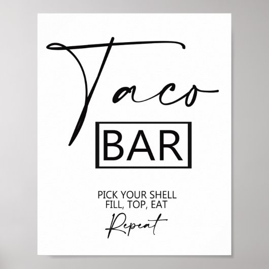 Taco-trouwbord 8x10 poster (Voorkant)