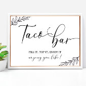 Taco-trouwbord 8x10 poster