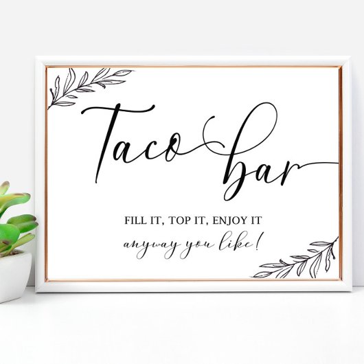 Taco-trouwbord 8x10 poster