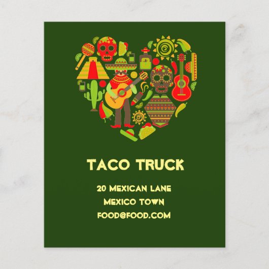 Taco truck Mexicaans voedselrestaurant Flyer (Voorkant)