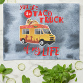 Taco Truck of my Life, Black, Waterverf Theedoek (Gevouwen)